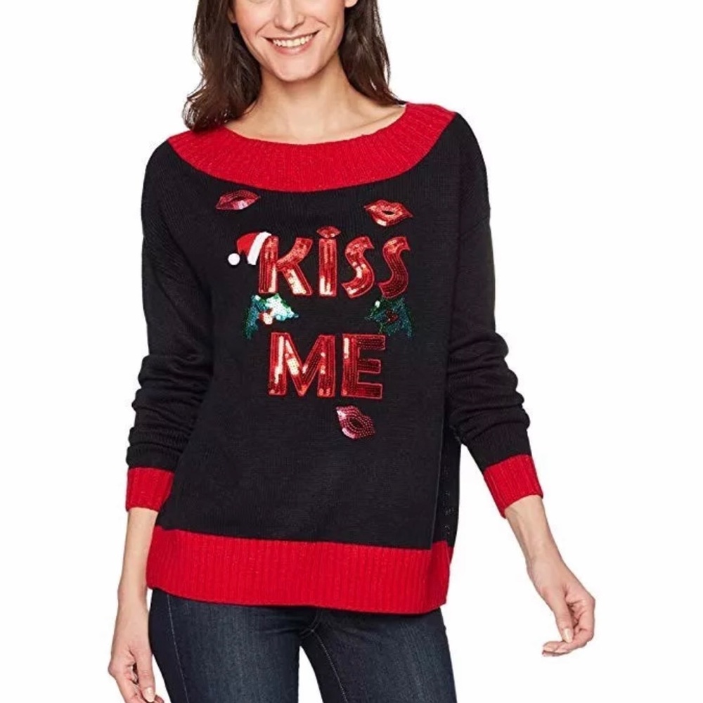 Blizzards Bay Women’s KISS ME Xmas Sweater